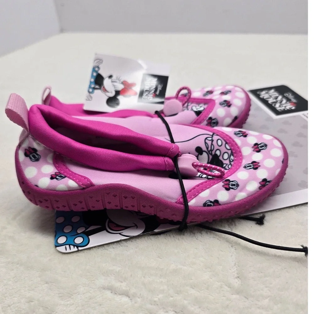 Disney Minnie Mouse Toddler Water Shoes Pink Polka Dot Pool Beach Size 7/8 NEW